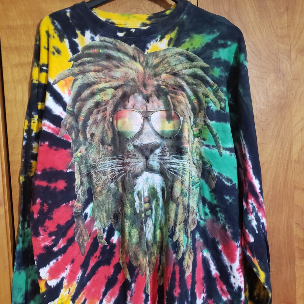 Rasta Lion Tie-Dye Long Sleeve Tee